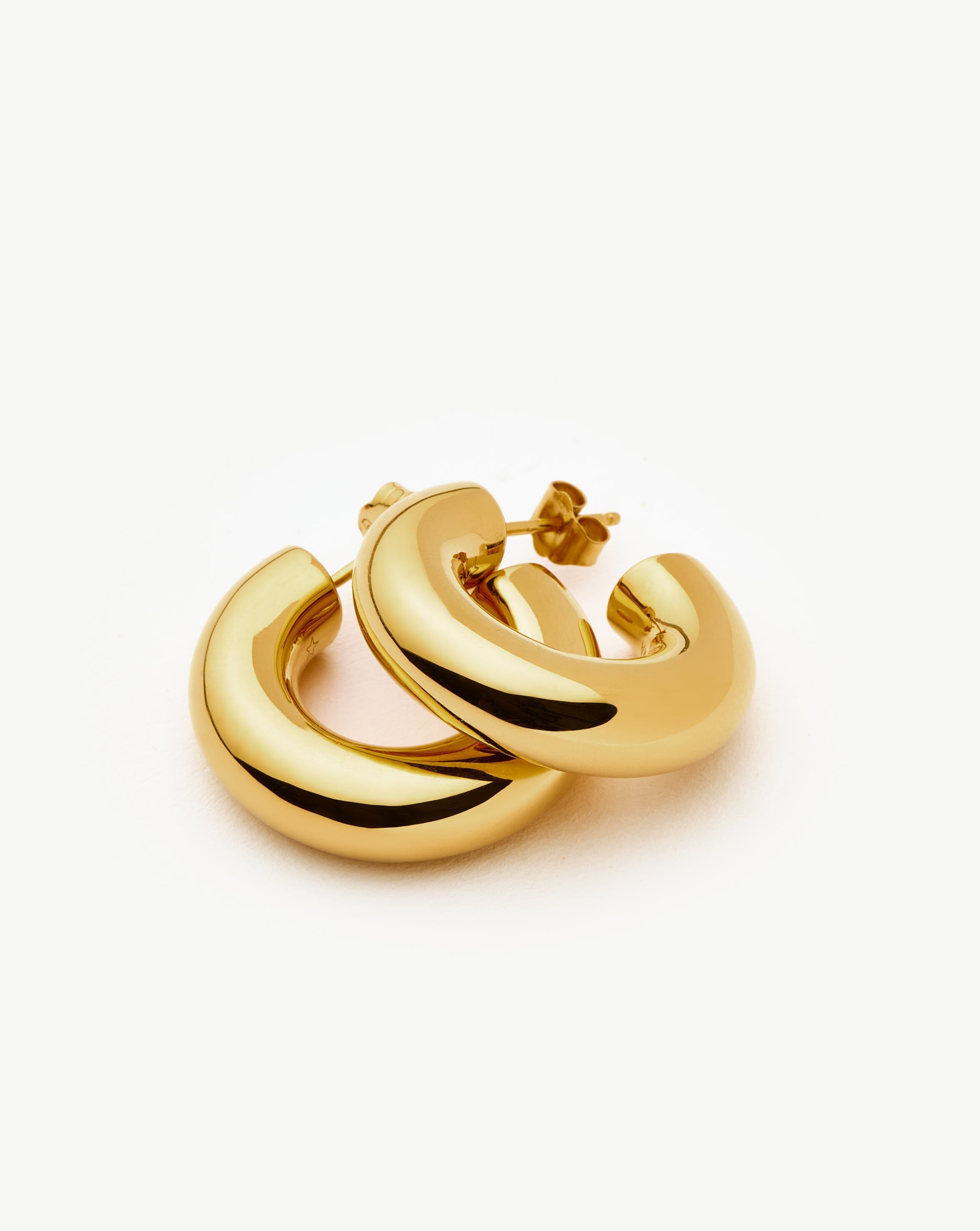 Chubby Medium Hoop Earrings | 18ct Gold Vermeil