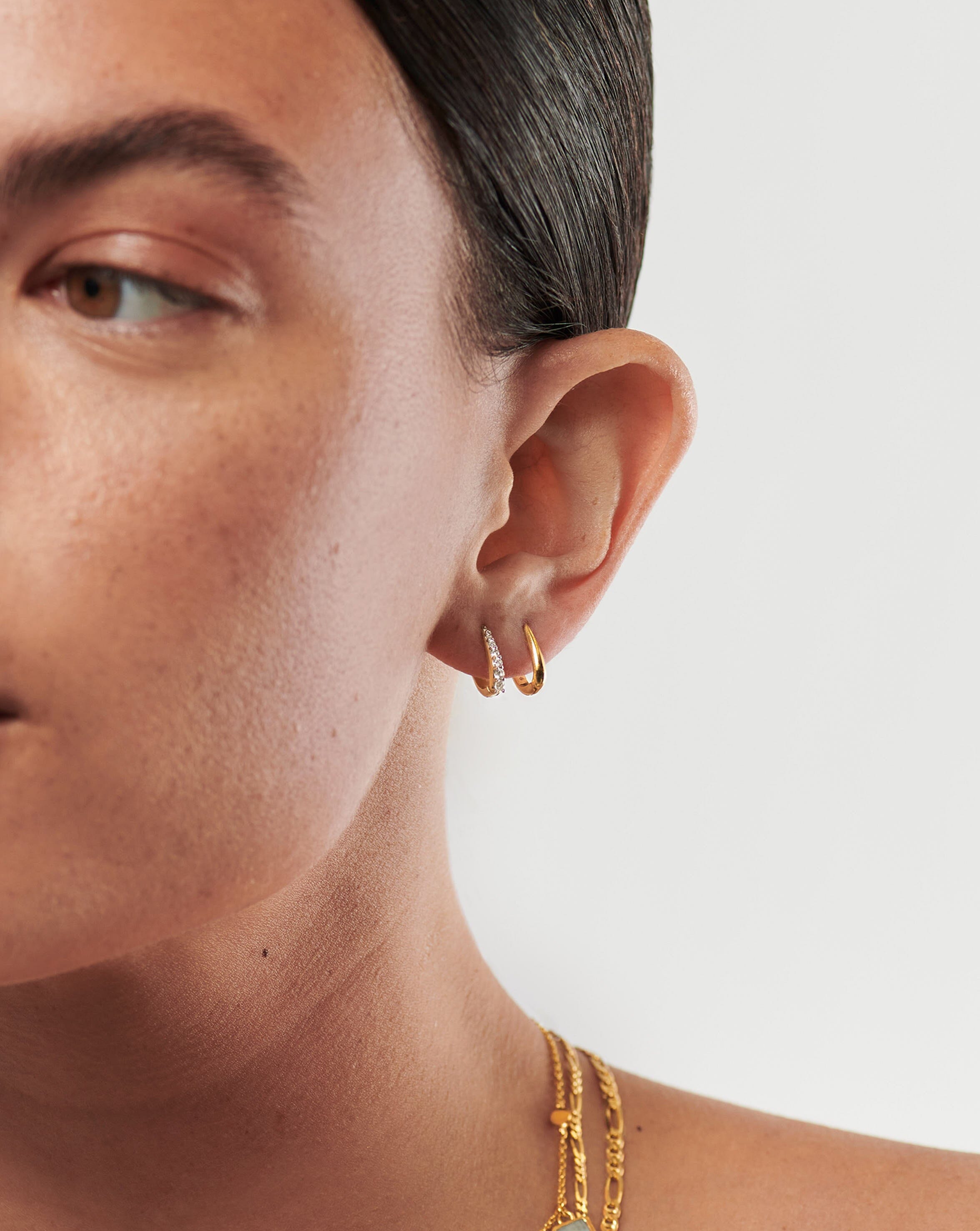 Claw Pave Huggies | 18ct Gold Vermeil/Cubic Zirconia