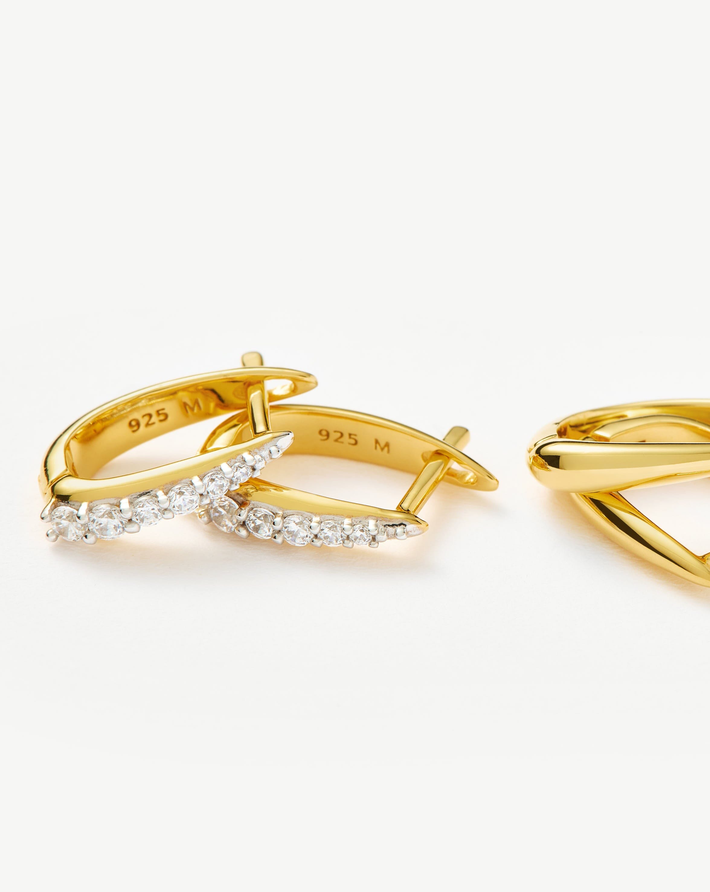 The Daily Huggie Set | Gold/Cubic Zirconia