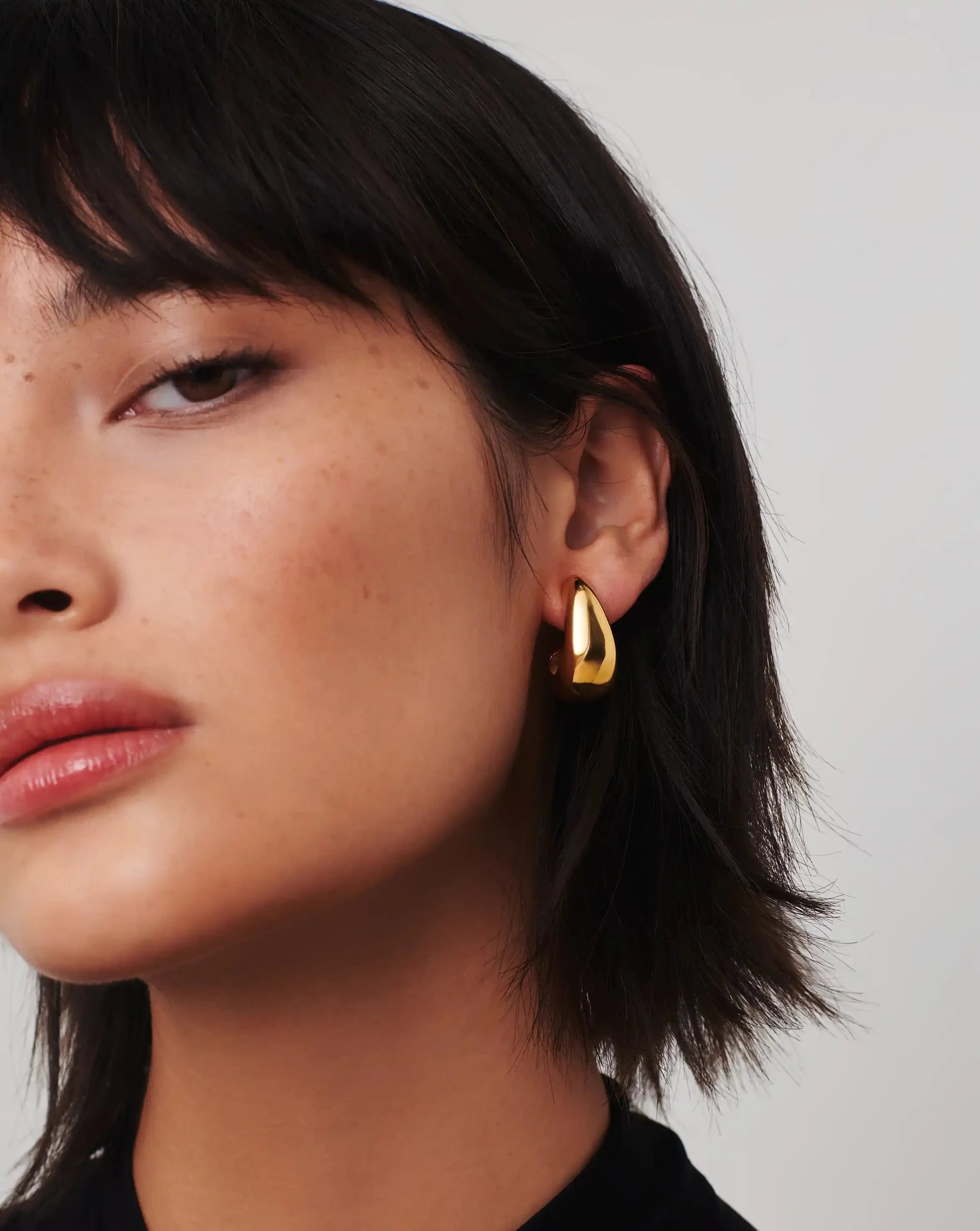 Dome Medium Hoop Earrings | 18ct Gold Plated