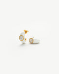 Enamel & Stone Dome Small Hoop Earrings