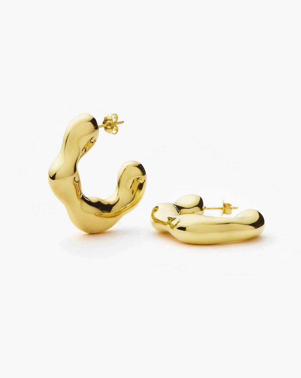 Eny Puffy Large Hoop Earrings | 18ct Gold Plated
