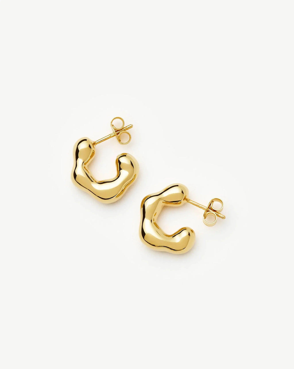 Eny Puffy Small Hoop Earrings | 18ct Gold Plated