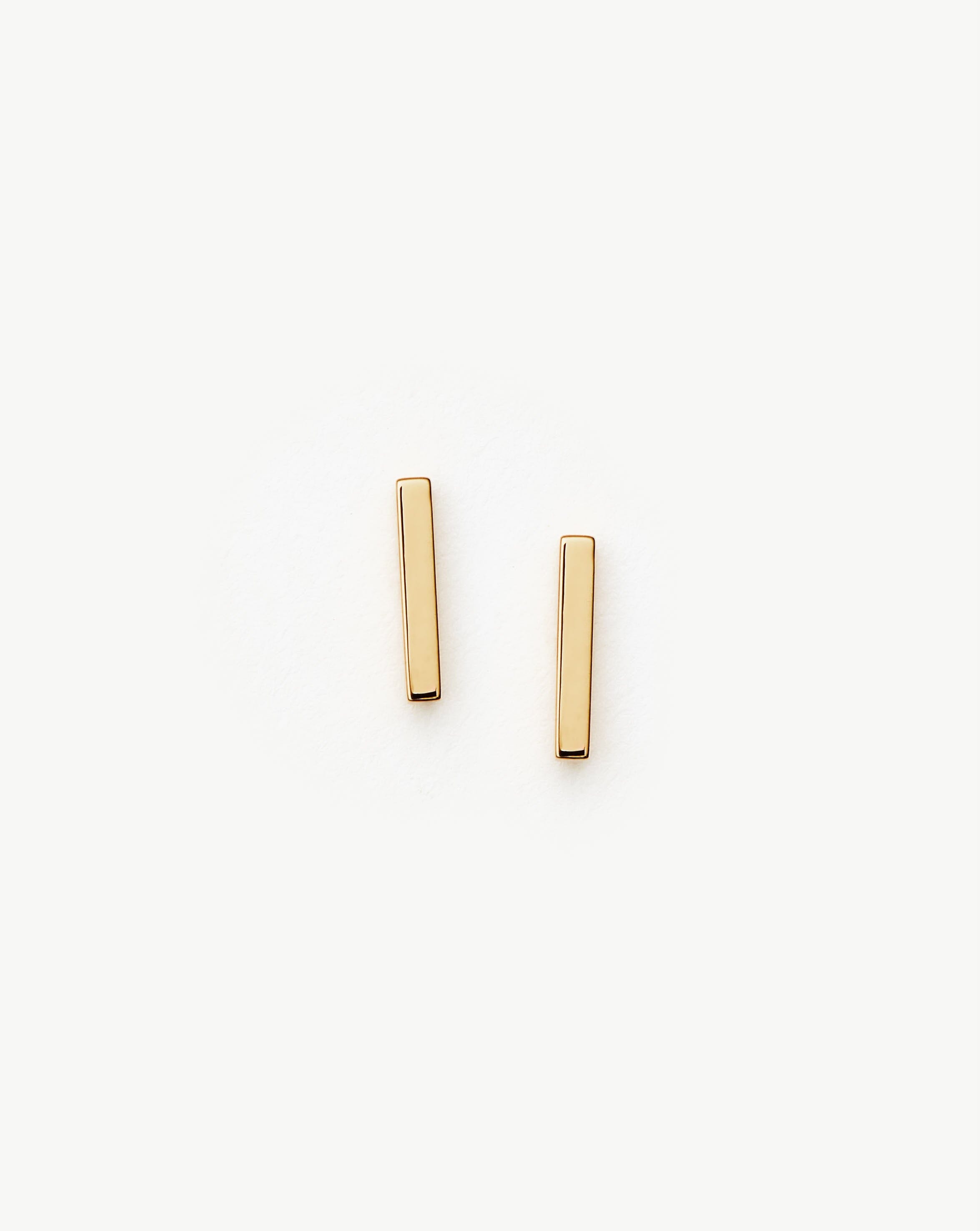 Solid Gold Bar Stud Earrings | 14ct Solid Gold