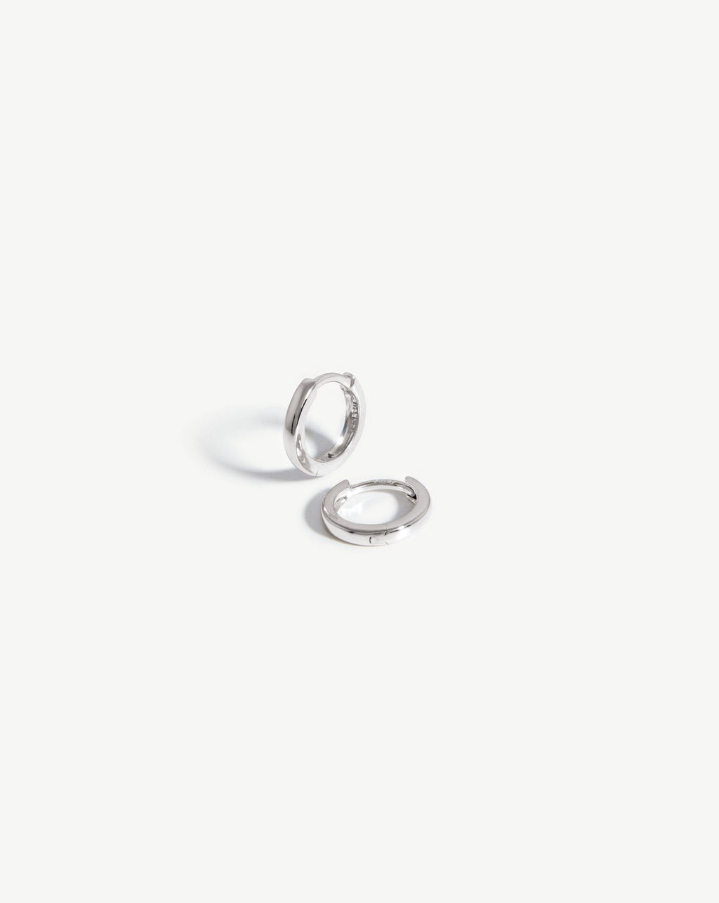 Solid Gold Classic Huggies | 14ct White Gold