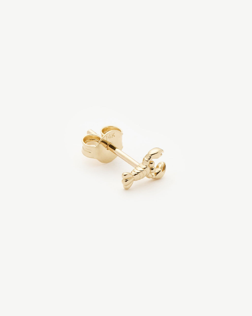 Solid Gold Lobster Single Stud Earring | 14ct Solid Gold