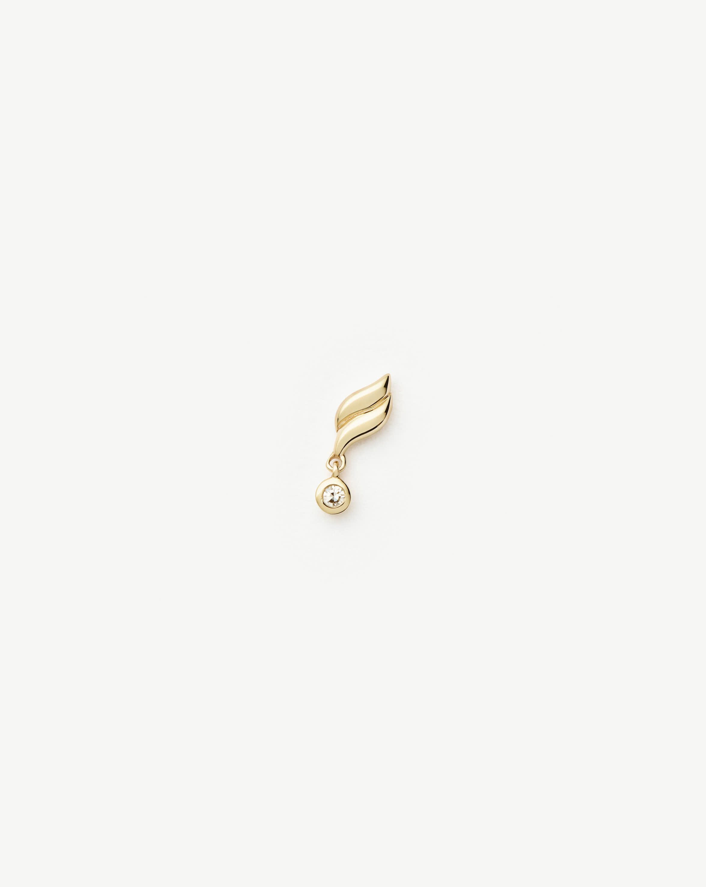 Solid Gold Savi Single Stud Earring | 14ct Solid Gold/Diamond
