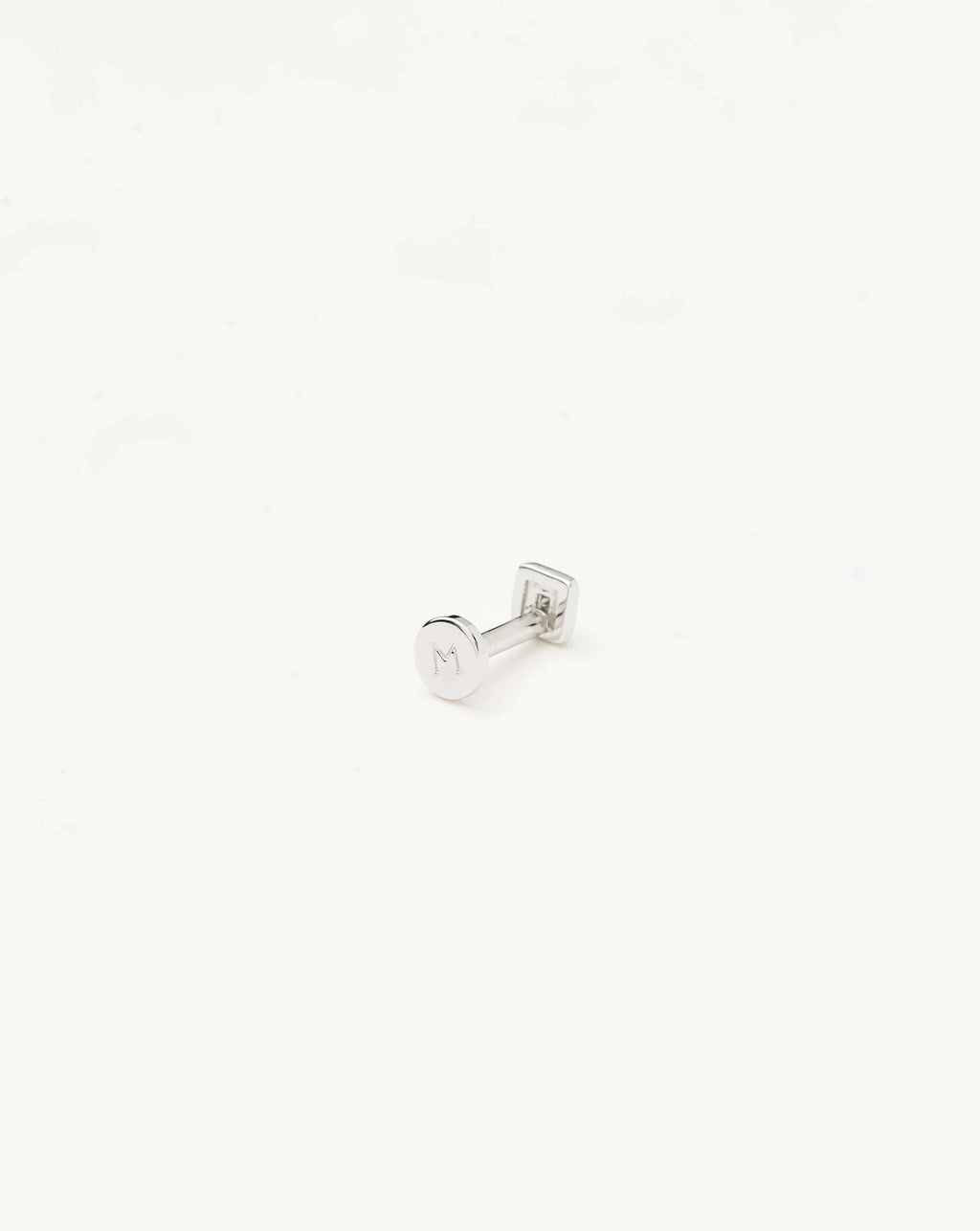 Solid Gold Square Solitaire Flat Back Stud Earring | 14ct White Gold/Diamond