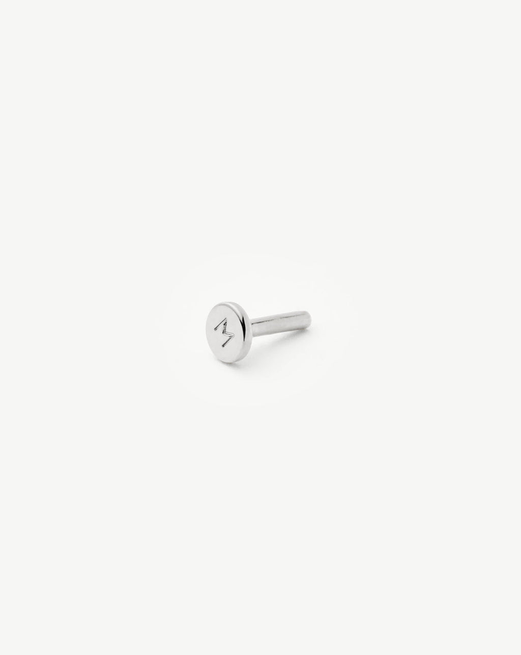 Solid Gold Trio Flat Back Stud Earring | 14ct White Gold