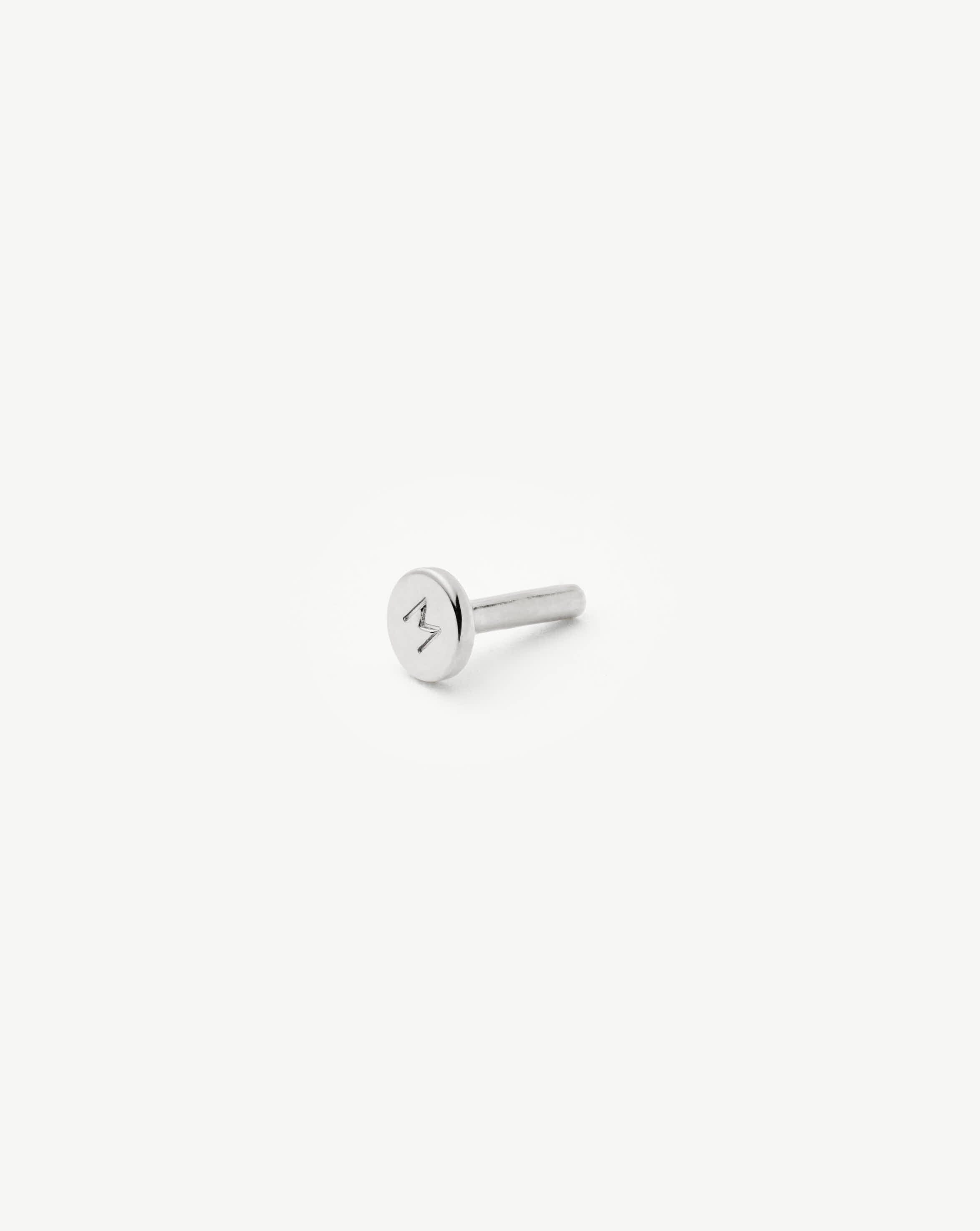 Solid Gold Trio Flat Back Stud Earring | 14ct White Gold