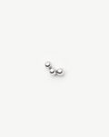 Solid Gold Trio Flat Back Stud Earring | 14ct White Gold