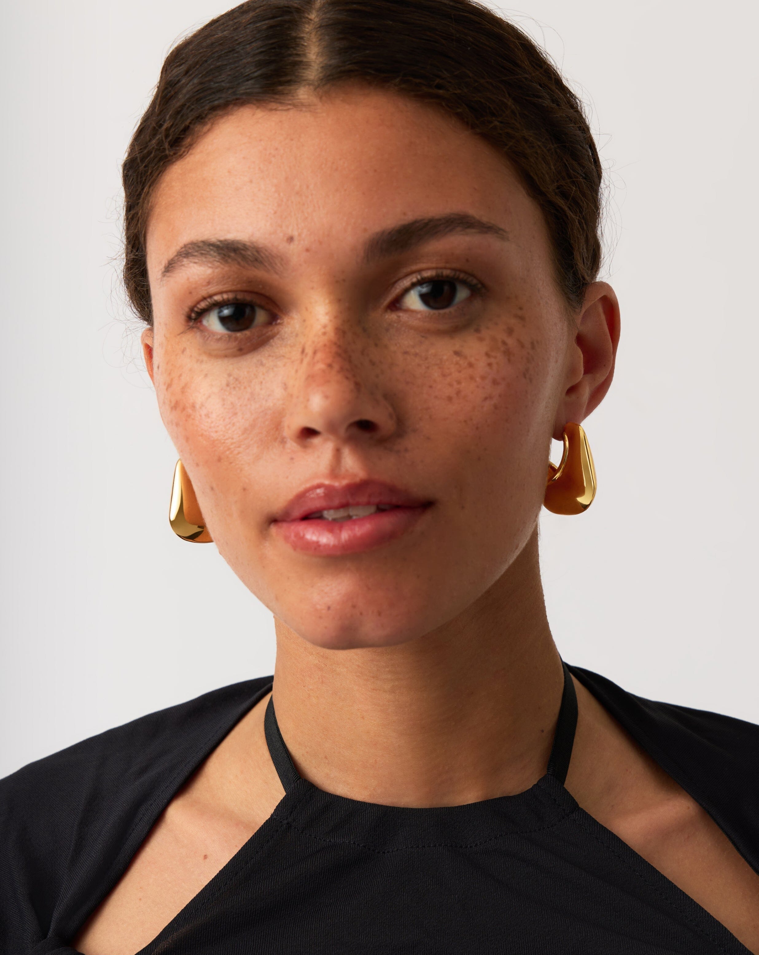 Hera Dome Large Hoop Earrings | 18ct Gold Plated