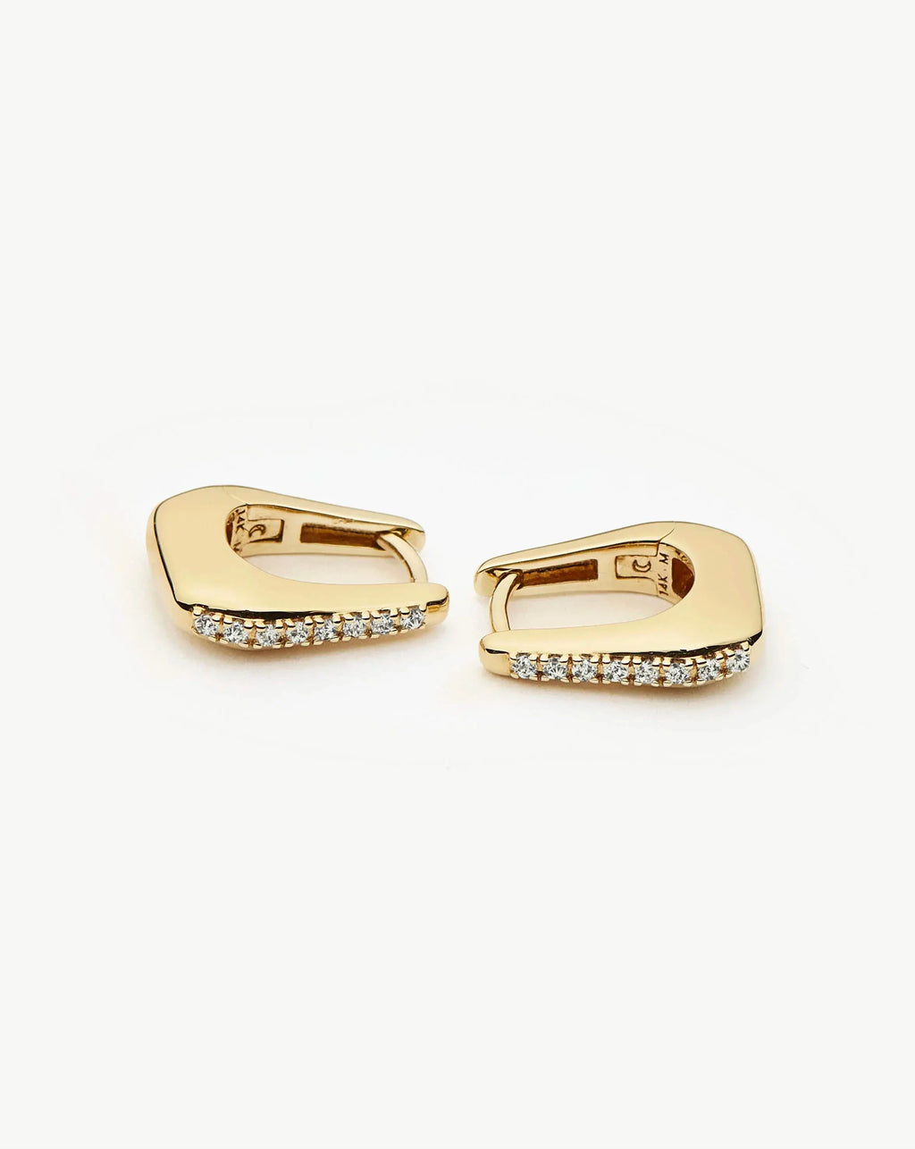Lucy Williams Solid Gold Diamond Arco Huggies | 14ct Solid Gold/Lab Grown Diamonds