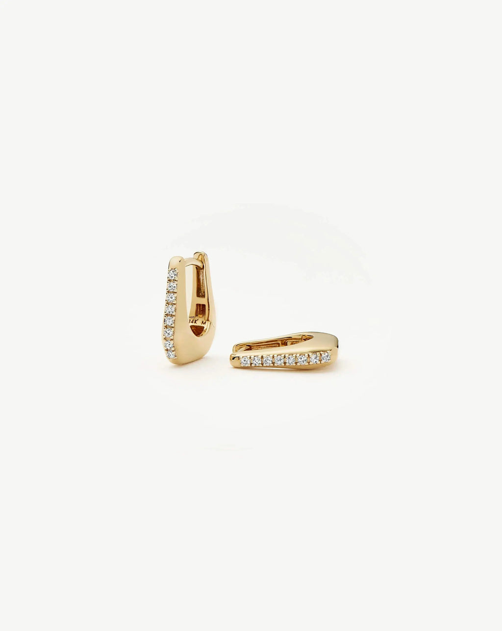 Lucy Williams Solid Gold Diamond Arco Huggies | 14ct Solid Gold/Lab Grown Diamonds