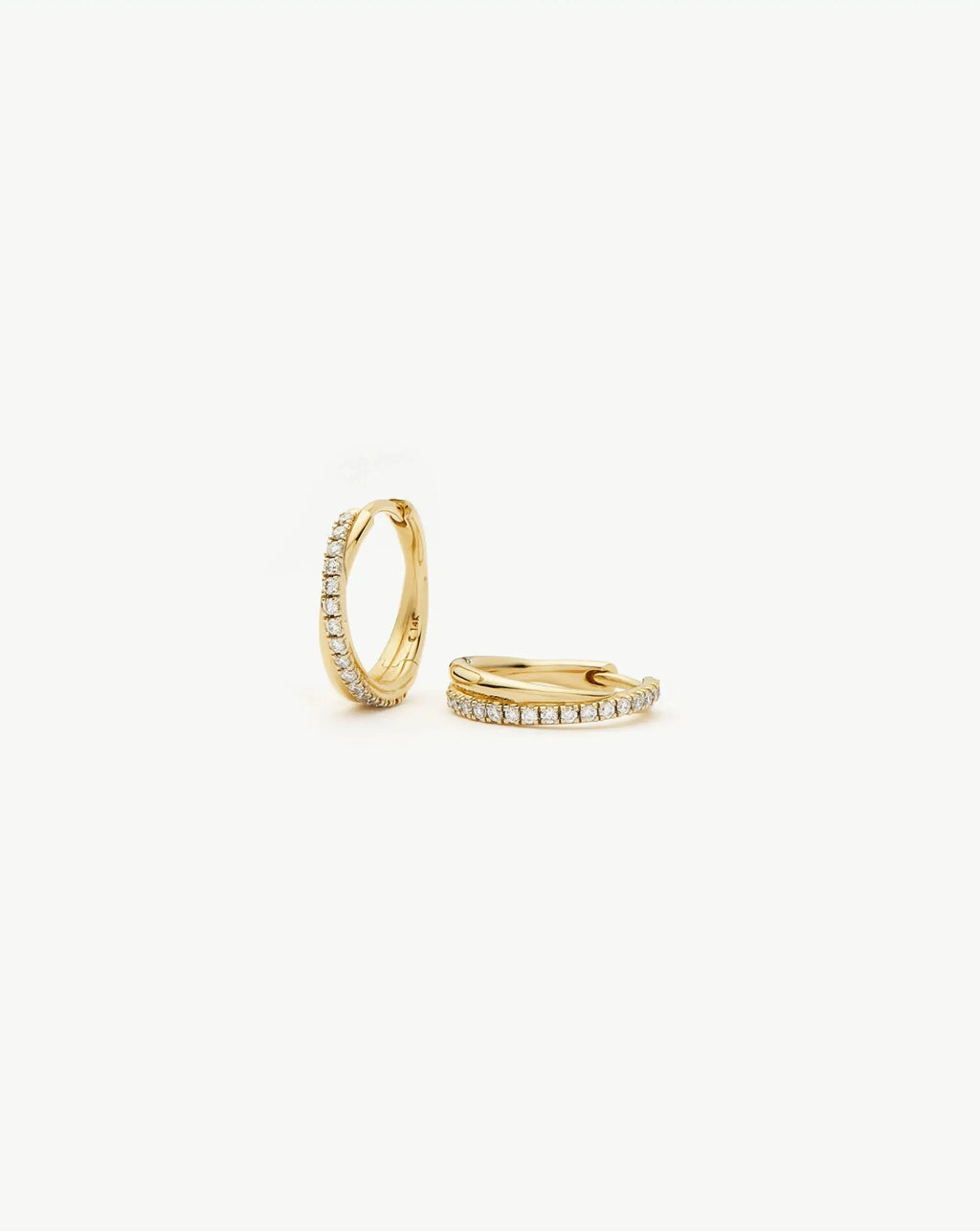 Lucy Williams Solid Gold Diamond Entwine Huggies | 14ct Solid Gold/Lab Grown Diamonds