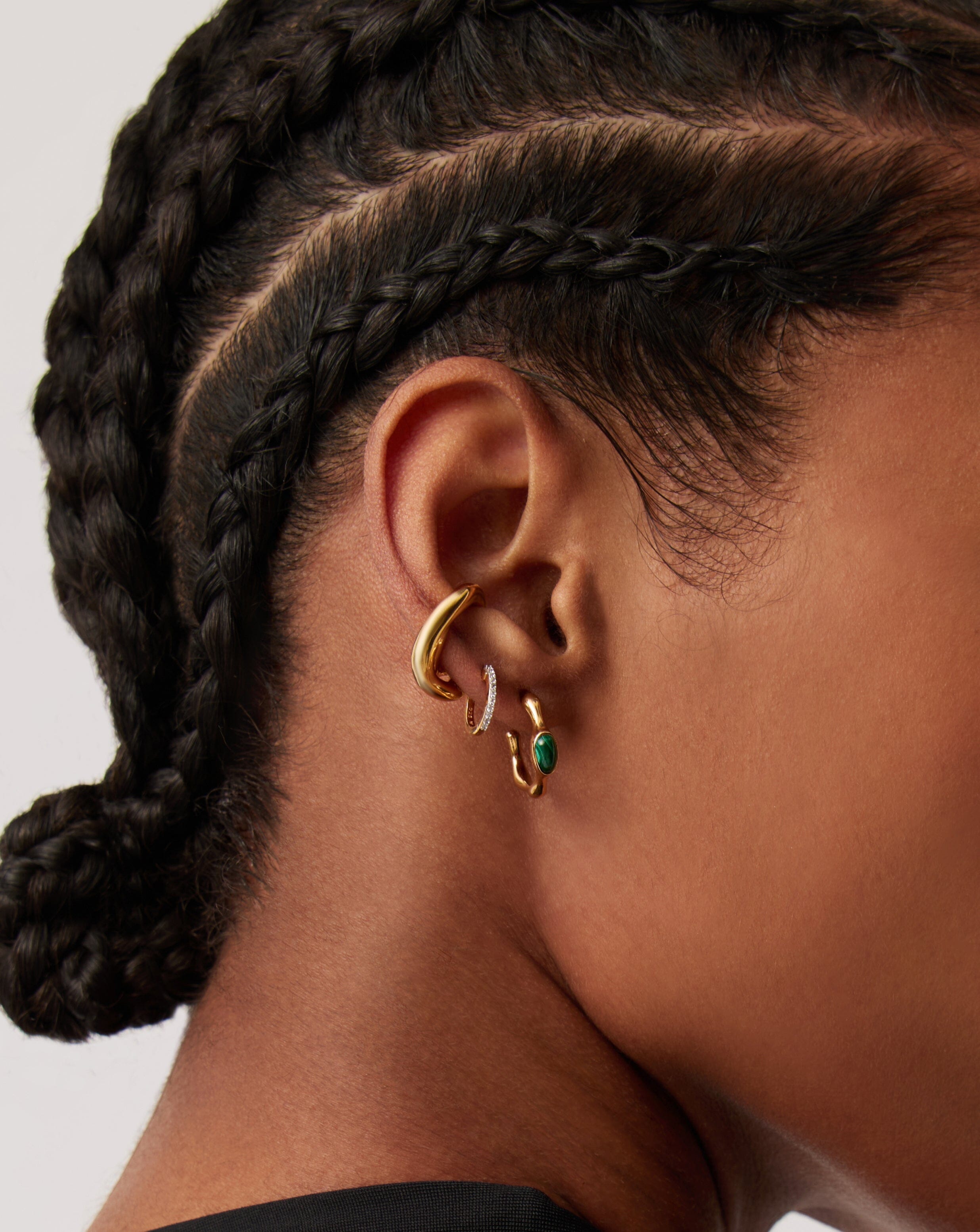 Magma Gemstone Small Hoop Earrings | 18ct Recycled Gold Vermeil on Recycled Sterling Silver