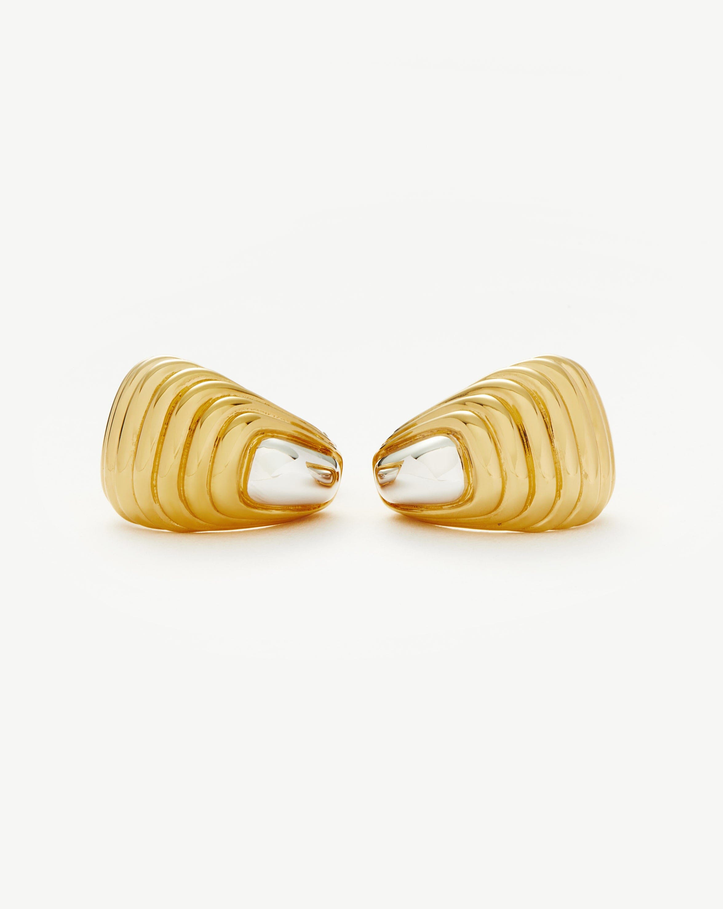 Ridge Oversized Earrings | Mixed Metal