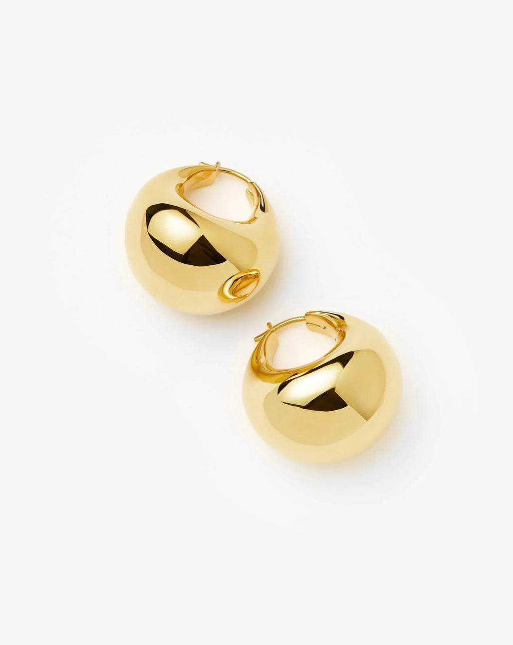 Sculptural Chubby Dome Medium Hoop Earrings | 18ct Gold Plated