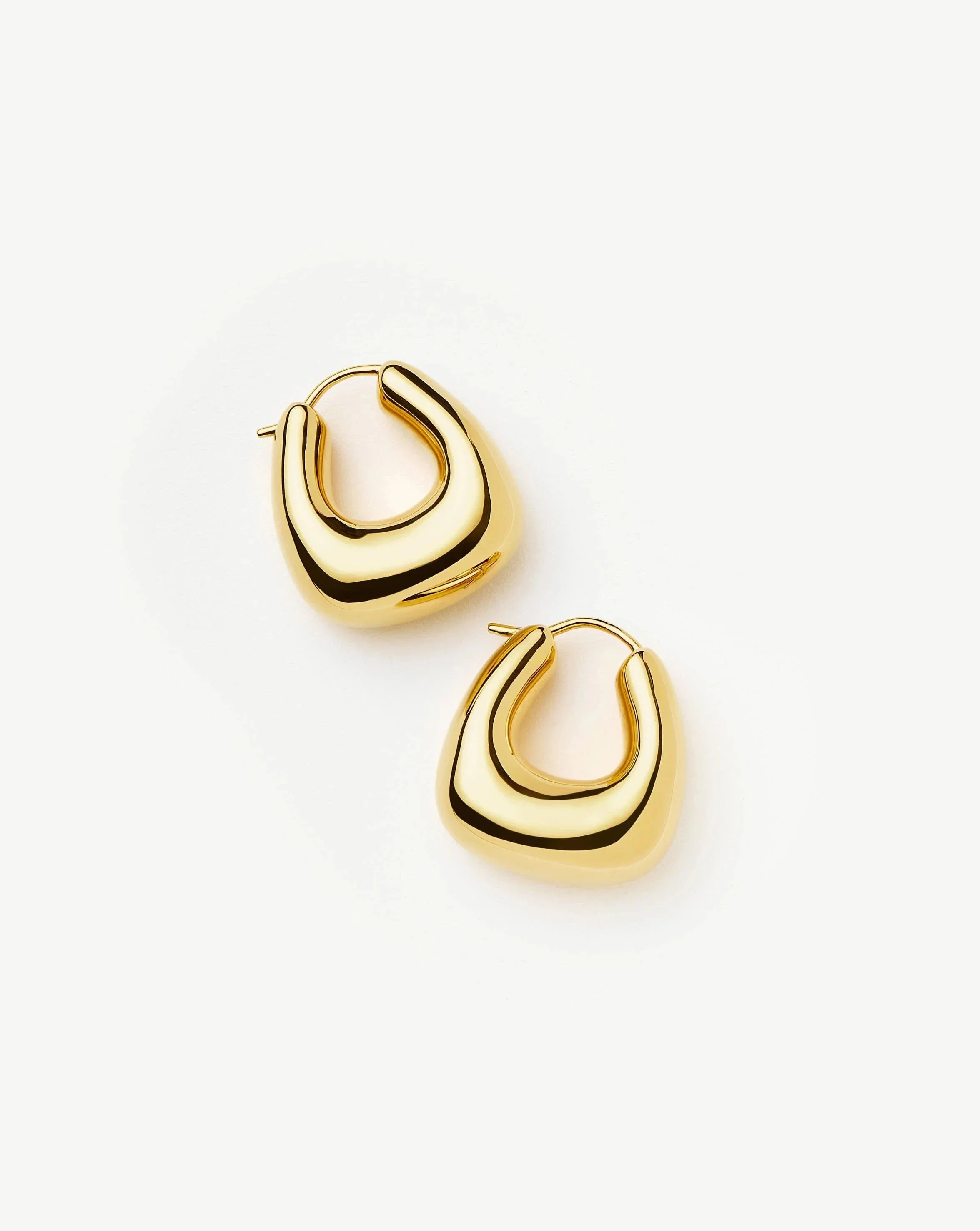 Sculptural Chubby Small Hoop Earrings | 18ct Gold Plated