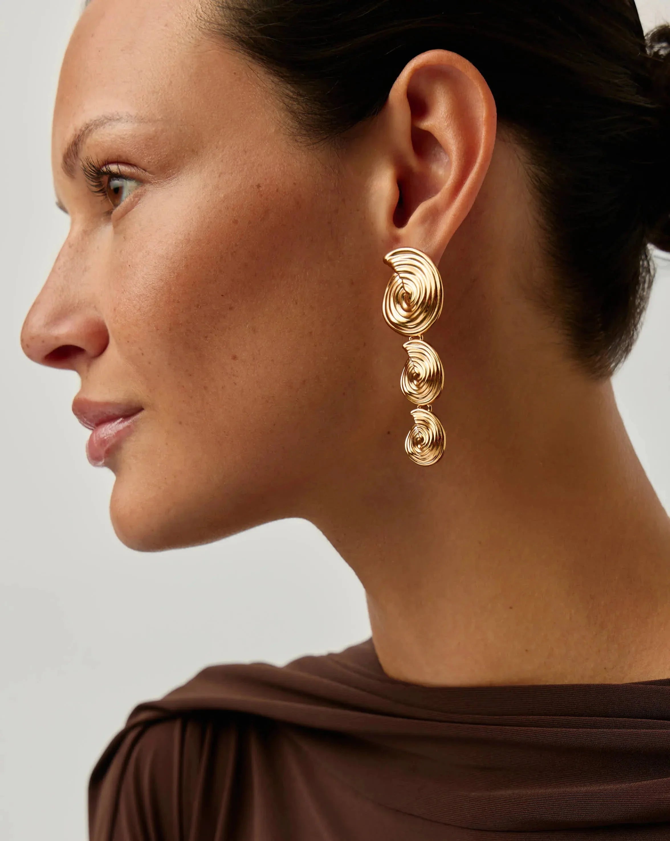 Spiral Statement Drop Earrings | 18ct Gold Plated