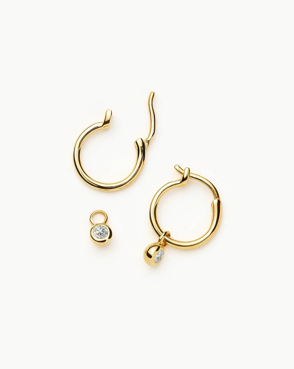 Tennis Charm Mini Hoop Earrings | 18ct Gold Vermeil/Cubic Zirconia