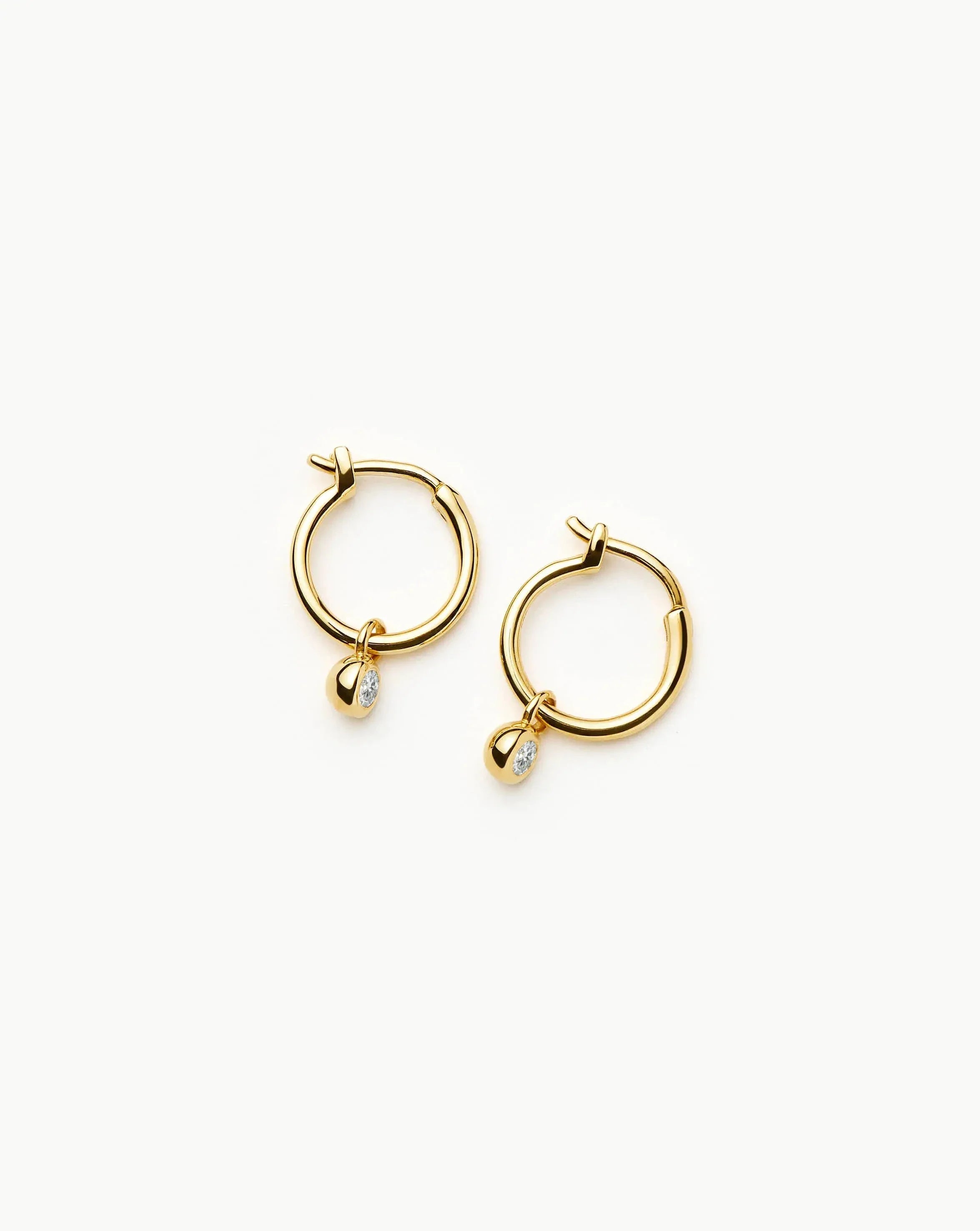 Tennis Charm Mini Hoop Earrings | 18ct Gold Vermeil/Cubic Zirconia