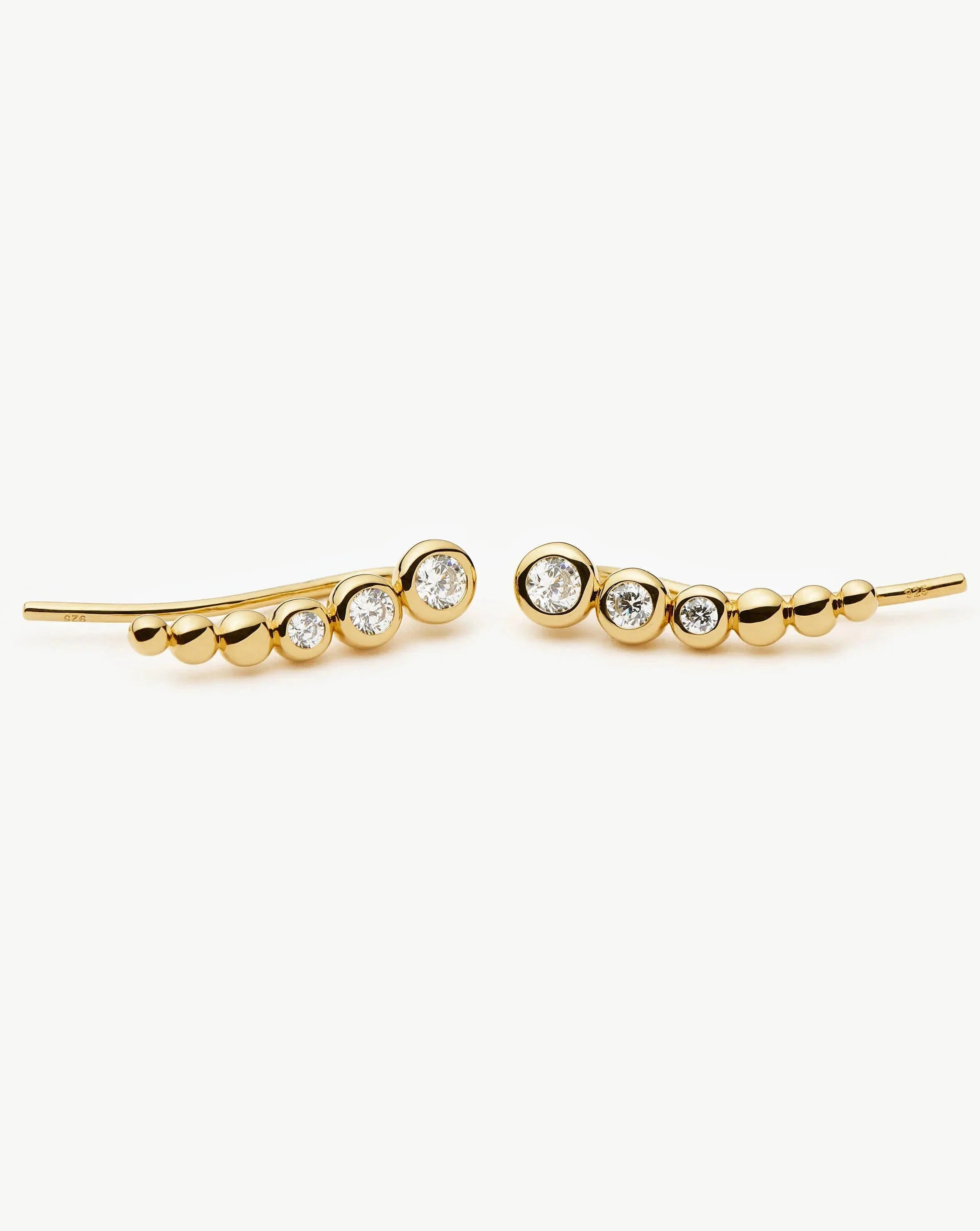 Tennis Climber Earrings | 18ct Gold Vermeil/Cubic Zirconia