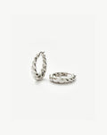 Twisted Tidal Medium Hoop Earrings | Silver Plating on Brass